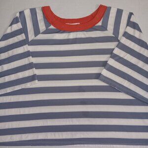 BUCKETLIST OVERSIZED STRIPED CROPPED TOP